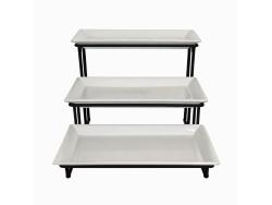 Stand<br />Three Tier Black Rectangle Step