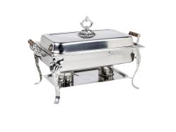 8qt Rectangular Chafer with Wood Handles