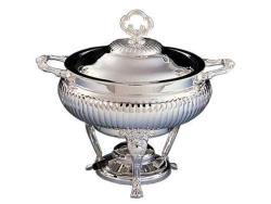 3qt Round Silver Chafer with Pyrex Insert
